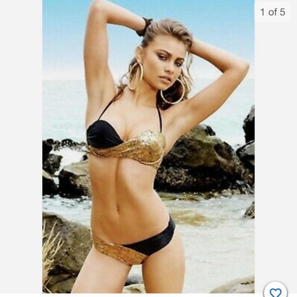 Beach Bunny Black and Gold Bikini